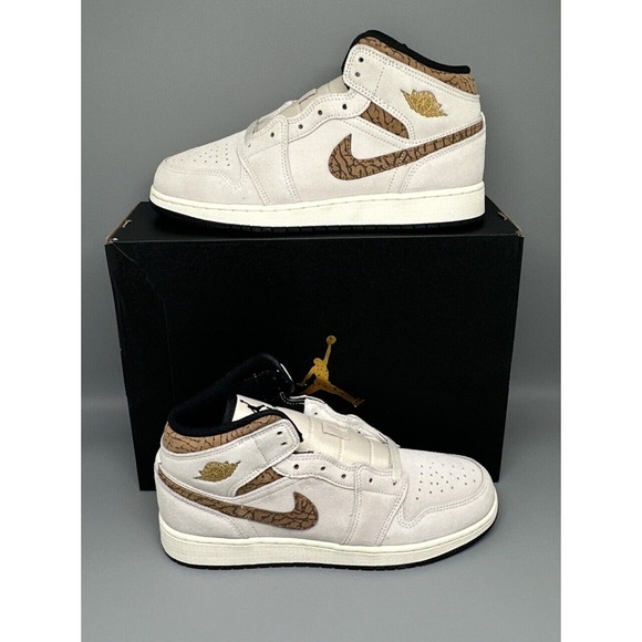 Jordan Shoes - Jordan 1 Mid SE Brown Elephant Shoes DZ5369-102‎ Men's /Youth 7 Women's 8.5